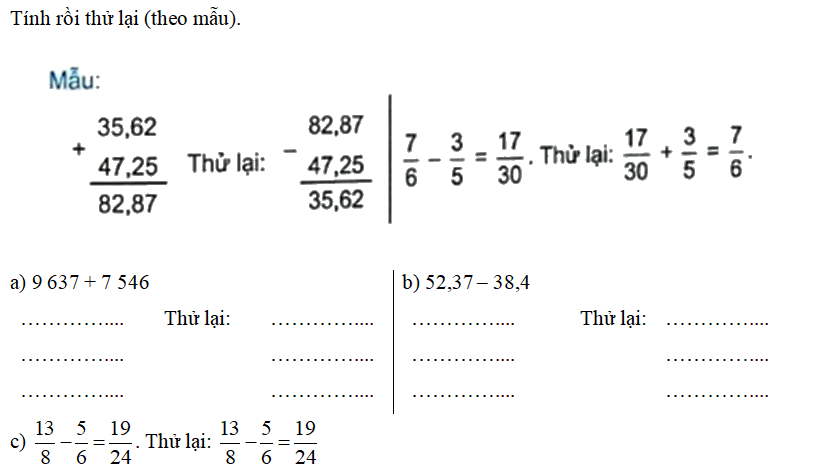 Bài 69: Ôn tập các phép tính với số tự nhiên, phân số, số thập phân (tiết 2) trang 101 vở bài tập Toán 5 - Kết nối tri thức 0 1