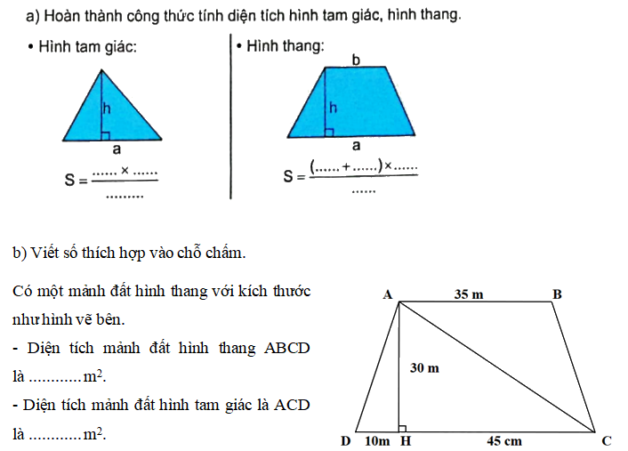 Bài 71: Ôn tập hình học (tiết 1) trang 109 vở bài tập Toán 5 - Kết nối tri thức 3