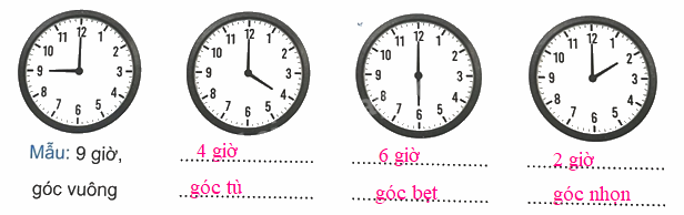 Bài 8. Góc nhọn, góc tù, góc bẹt (tiết 2) trang 24 Vở thực hành Toán 4 5