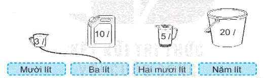 Giải bài 16: Lít (tiết 1) trang 61 Vở bài tập toán 2 - Kết nối tri thức với cuộc sống 3