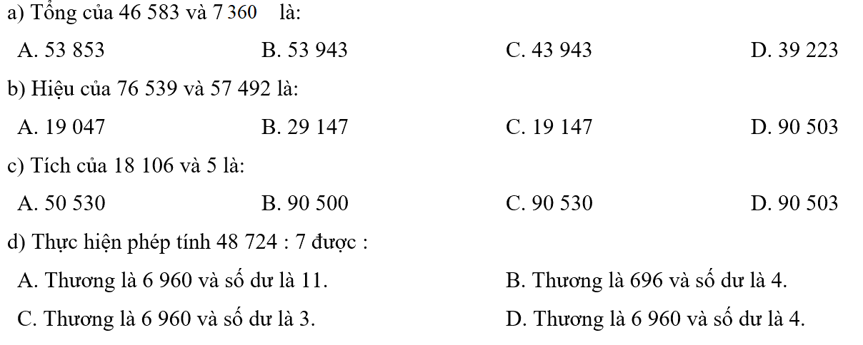 Giải bài 2: Ôn tập các phép tính trong phạm vi 100 000 (tiết 3) trang 10, 11 vở bài tập Toán 4 - Kết nối tri thức với cuộc sống 0 1