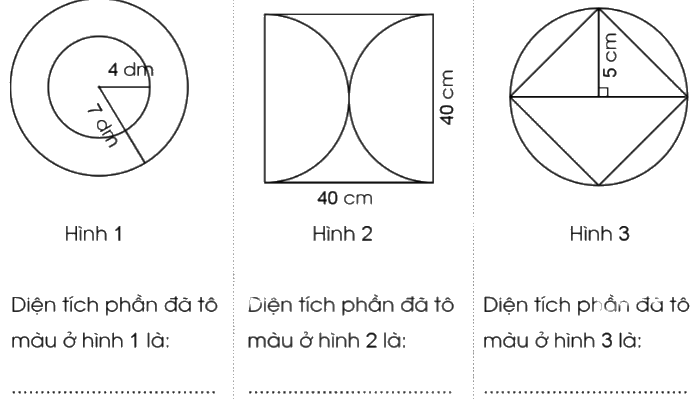 Giải bài 56. Diện tích hình tròn trang 21, 22, 23 vở bài tập Toán 5 - Cánh diều 2 1