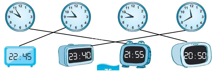 Giải bài 66: Xem đồng hồ. Tháng - năm (tiết 1) trang 75 vở bài tập Toán 3 - Kết nối tri thức với cuộc sống 4