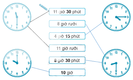 Giải bài: Giờ , phút, xem đồng hồ VBT toán 2 - Chân trời sáng tạo 2