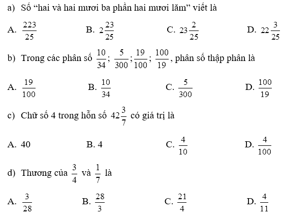 Giải phần A. Tái hiện, củng cố trang 10 Bài tập phát triển năng lực Toán 5 1