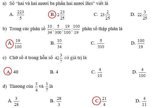 Giải phần A. Tái hiện, củng cố trang 10 Bài tập phát triển năng lực Toán 5 2