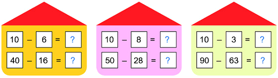 Phép trừ có số bị trừ là số tròn chục 1