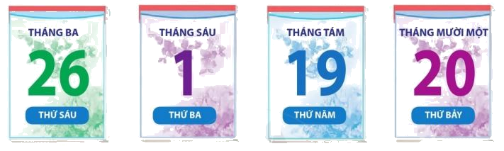 Toán lớp 1 trang 148 - Các ngày trong tuần lễ - SGK Cánh diều 1