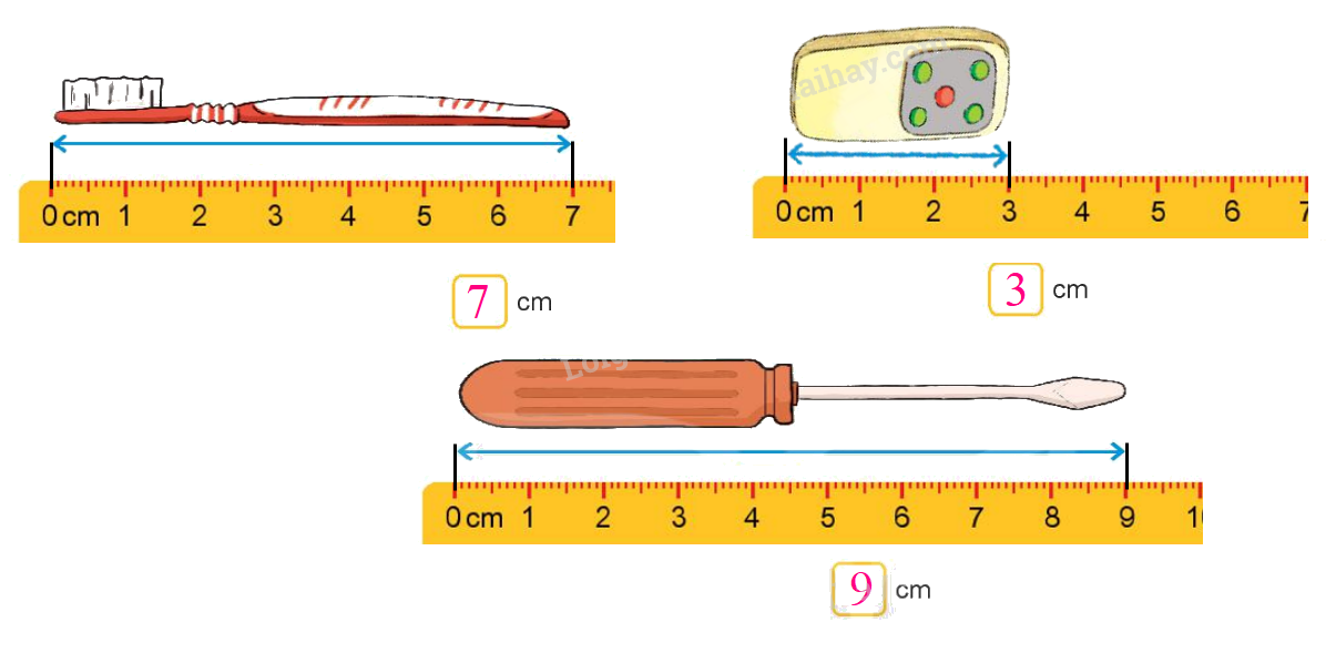 Toán lớp 1 trang 36 - Bài 27: Thực hành ước lượng và đo độ dài - SGK Kết nối tri thức 6
