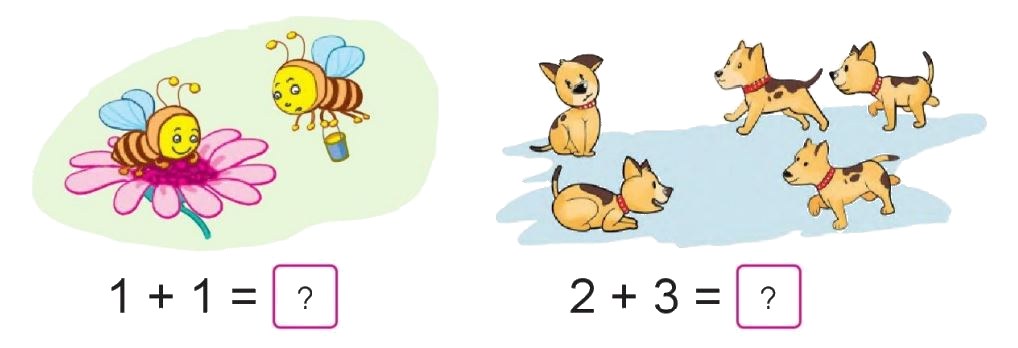 Toán lớp 1 trang 36 - Làm quen với phép cộng - dấu cộng (tiếp theo) - SGK Cánh diều 1