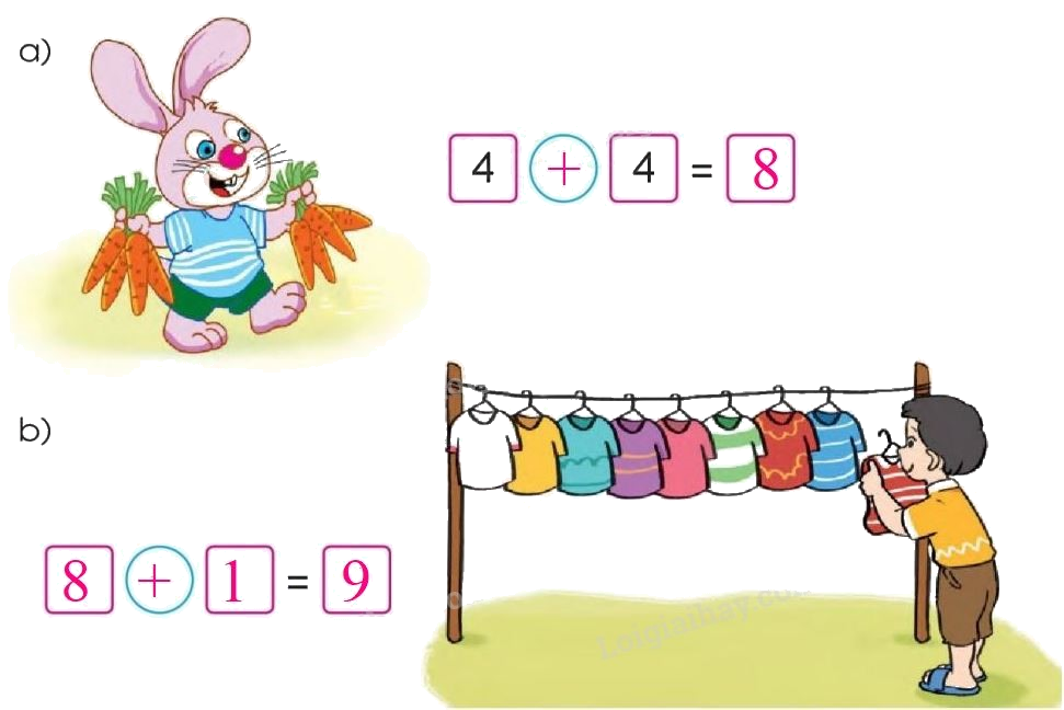 Toán lớp 1 trang 44 - Phép cộng trong phạm vi 10 - SGK Cánh diều 6