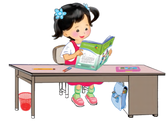 Toán lớp 1 trang 7 - Trên - dưới. Phải - trái, trước - sau. Ở giữa - SGK Cánh diều 0 1