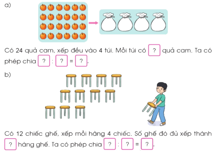 Toán lớp 3 trang 40 - Bảng chia 4 - SGK Cánh diều 5