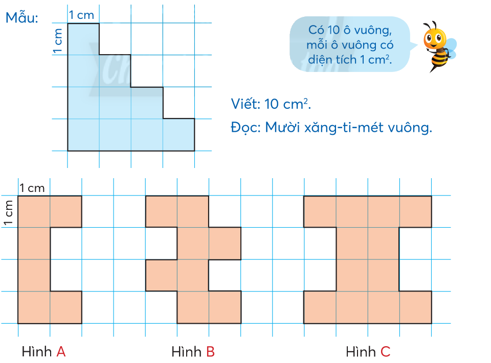 Toán lớp 3 trang 70 - Xăng-ti-mét vuông - SGK Chân trời sáng tạo 2