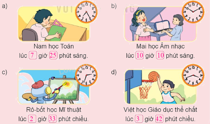 Toán lớp 3 trang 77 - Xem đồng hồ. Tháng - năm - SGK Kết nối tri thức 2