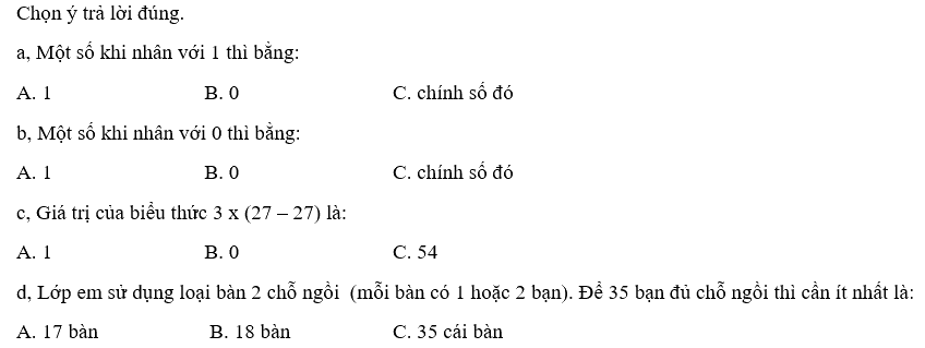 Toán lớp 3 trang 89 - Ôn tập các phép tính - SGK Chân trời sáng tạo 12