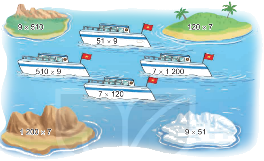 Toán lớp 4 trang 10 - Bài 40: Tính chất giao hoán và kết hợp của phép nhân - SGK Kết nối tri thức 1