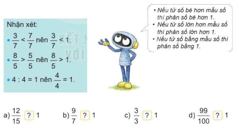 Toán lớp 4 trang 65 - Bài 58: So sánh phân số - SGK Kết nối tri thức 3